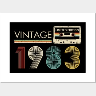 Vintage 1983 Limited Edition Cassette 40th Birthday Posters and Art